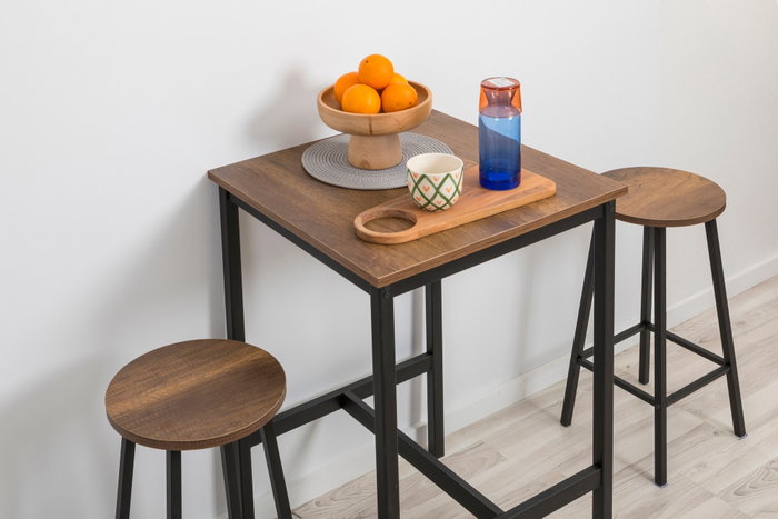 Hanah Home Barok Black Taburete de Aglomerado Color Negro